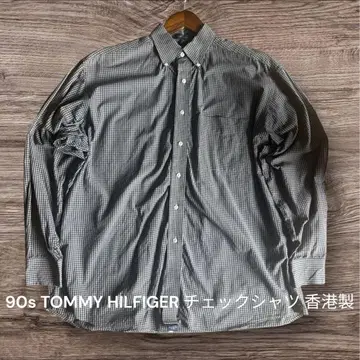 90s TOMMY HILFIGER 타미힐피거 체크 셔츠 홍콩 제조