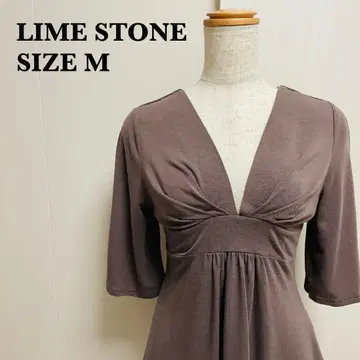LIME STONE 라임스톤 V넥 다섯 소매 미니 원피스 [63]