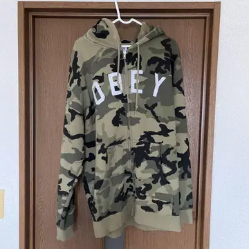 OBEY 카모 패턴 집업 후드티 M