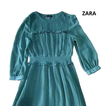 ZARA XS 플리츠 롱 원피스
