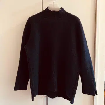 UNIQLO +J 프리미엄 라무 케이블 하이넥 스웨터 네이비 XL