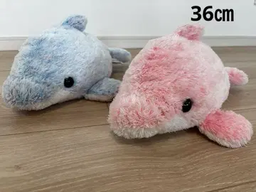 파랑과 핑크 2개 세트 돌고래 봉제 인형 36cm 수족관 바다 생물
