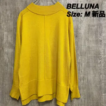 BELLUNA 벨루나 [ 새상품 ] 하이넥 니트 M 모크넥 산황색