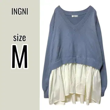 INGNI 스웨터 (M) 콤비네이션 레이어드 스타일 오피스 캐주얼 긴팔