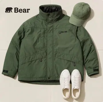 J1277@ 90s Bear USA 다운 자켓 XL 카키