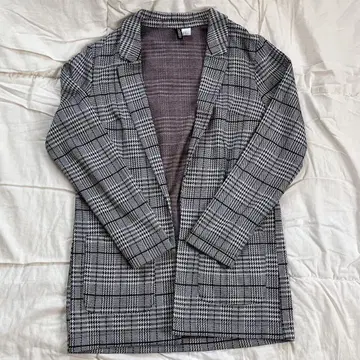 H&M 테일러드 자켓 체크 무늬