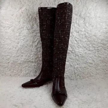 새상품급 24cm Her lip to 하립투 리본 롱 부츠 블랙