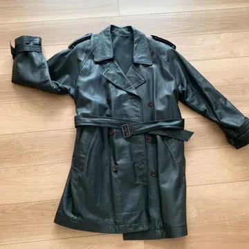가죽 코트 양가죽 블랙 롱 쇼와 레트로
