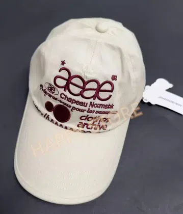 aeae 자수 로고 야구 모자 크림색