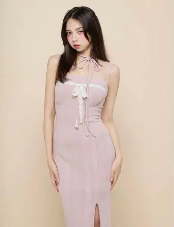 andmary Della ribbon dress pink