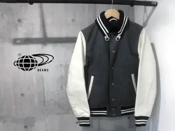 BEAMS 빔즈 돈키 칼라 소매 가죽 바시티 자켓 돈키 자켓 S