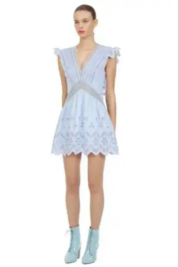 Self-Portrait Broderick Cotton Dress UK8