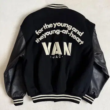 VAN 바시티 자켓 가죽 슬리브 빅 와펜 빈티지 LL