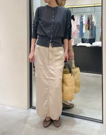 Whim Gazette 밀리터리 스커트 베이지 타이트 스커트