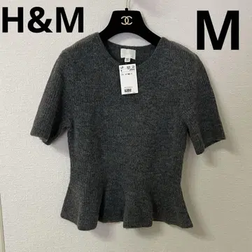 [ 새상품 ] H&M RIB-KNIT PEPLUM TOP