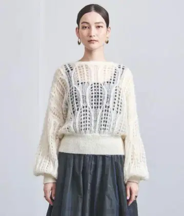 UNITED ARROWS 레이스 모헤어 니트