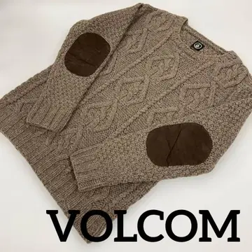 [ VOLCOM ] 울 니트 가죽 팔꿈치 패치 S #2493