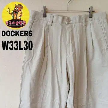 USA 구제 의류 DOCKERS 치노 팬츠 W33 L30 화이트 투 턱