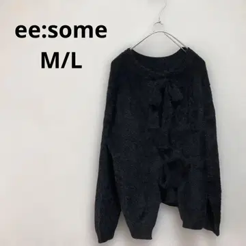 [ ee:some ] 블랙 긴팔 가디건 리본 포함 보송보송 [ M/L ]