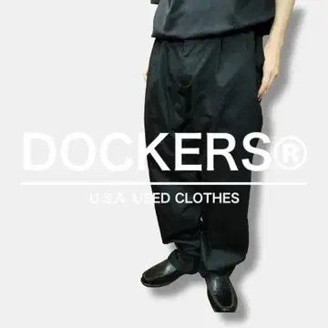 새상품급 DOCKERS RELAXED 와이드 블랙 팬츠 CP1-813