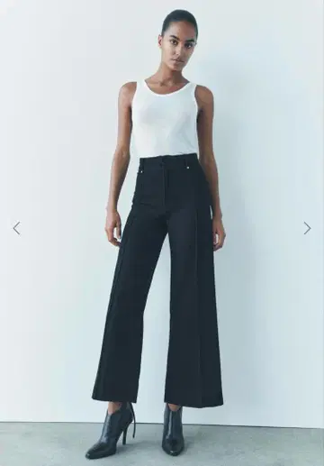 [ 미사용 새상품 ] ZARA 블랙 와이드 데님 팬츠