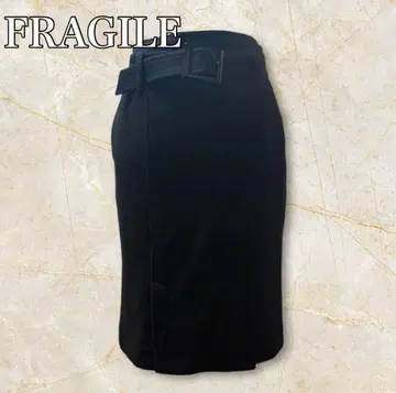 FRAGILE 플라지르 25 타이트 스커트 블랙 벨트 포함 38 M