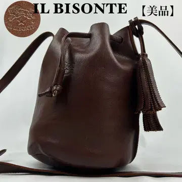 [ 새상품급 ] 일비종떼 숄더백 가죽 사선 복조리 태슬 버킷