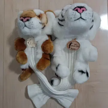 [ 2개 세트 ] 골프헤드커버 화이트 타이거 드라이버 페어웨이