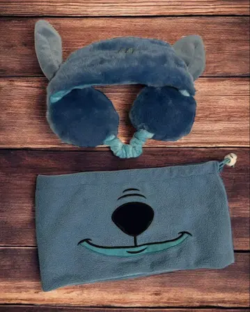 레어 디즈니 스티치 귀도리 & 넥워머 세트