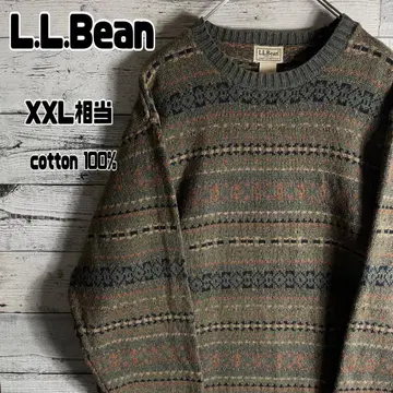 L.L.Bean 엘엘빈 코튼 니트 페어아일 패턴 XXL 상당