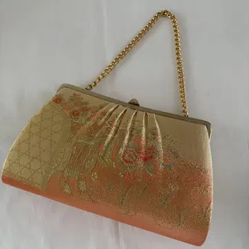 일본 의류 백 핸드백 토트 가방 겸용 오렌지 골드 계열 포멀