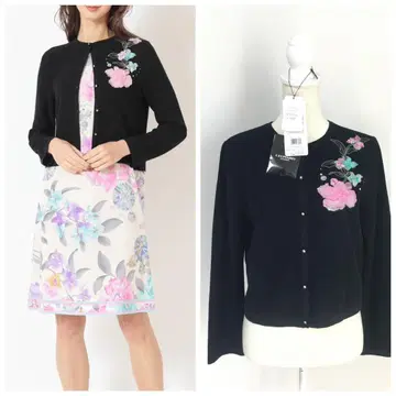 신상 새상품급 LEONARD 레오나르 아름다운 자수 택 포함 가디건 40