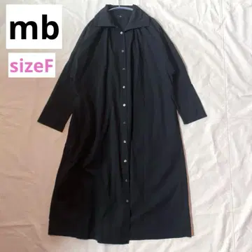 mb 마르크 드 브로듀 카라 부착 셔츠 롱 원피스 블랙 프리 사이즈