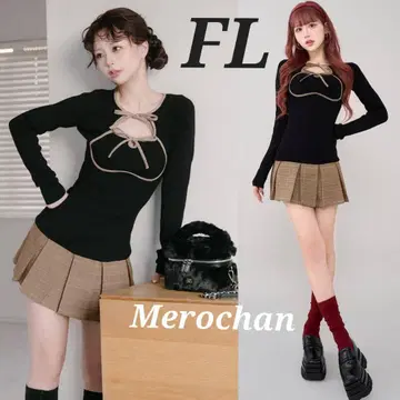 다리치 포인트 체크 니트 미니 원피스 [ FL ]