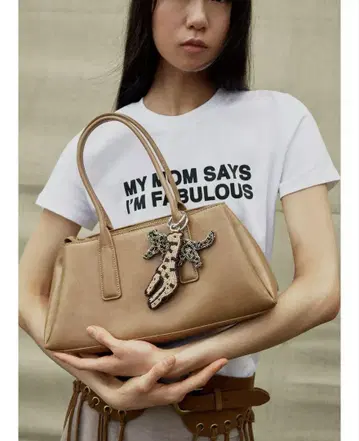 택 포함 새상품 ZARA CITY 크랙 텍스처 베이지색 완판템