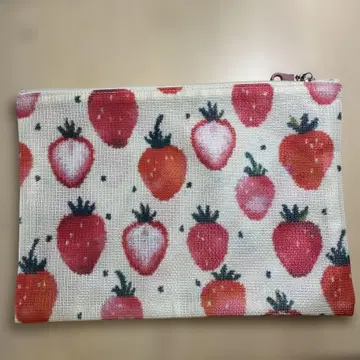 페이러 스트로베리 도트 메쉬 파우치 빅 사이즈 약 25cm x 18cm