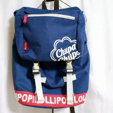 Chupa Chups 네이비 백팩 대용량 포켓, 사이드 지퍼 부착