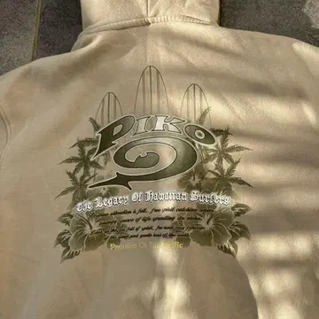 90s piko 지퍼 후드티 맨투맨 베이지 계열 구제 의류 y2k 서프