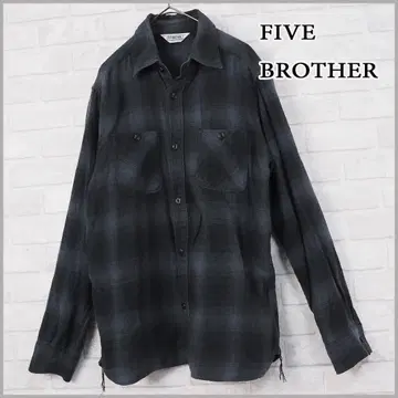 극상 FIVE BROTHER 옴브레/섀도우 체크 셔츠