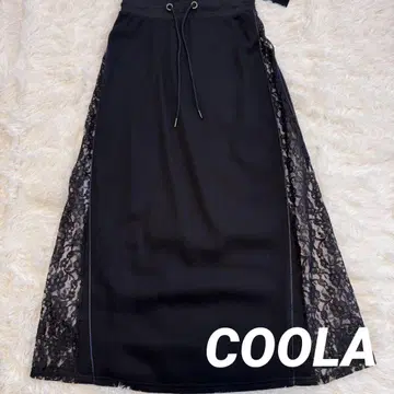 COOLA 블랙 레이스 사이드 롱 스커트 [ 새상품 미사용 ]