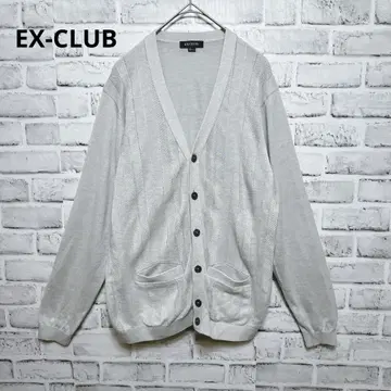 [ EX-CLUB ] 레나운 가디건 V넥 남성용 마 혼방 그레이 S