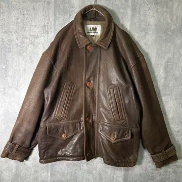 최상급 두툼한 양가죽 가죽 자켓 브라운 부드러운 빈티지