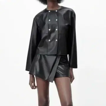 ZARA S 사이즈 페이크 가죽 자켓