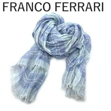 프랑코 페라리 FRANCO FERRARI 스톨 체크 스카이블루