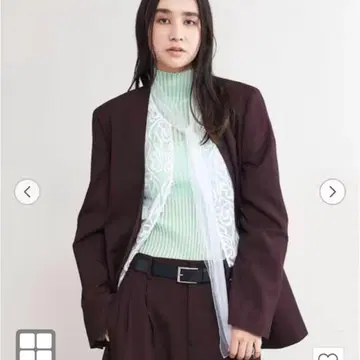 새상품급! AEWEN MATOPH 노카라 자켓 버건디 36