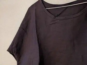 린넨 원피스 7부 소매 브라운