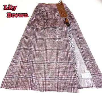 Lily Brown 전체 레이스 체크 무늬 이너 팬츠 포함 롱 스커트