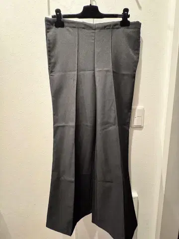 Satin baggy flare pants Black