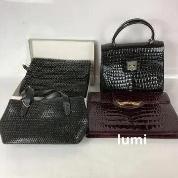 악어 엠보싱 핸드백 클러치백 4종 세트 여성용 브랜드