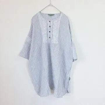DECOY COLLECTION 스트라이프 패턴 튜닉 자수 면 11호